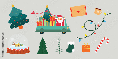 Collection of Christmas elements. Vector for products and designs with Christmas and New Year themes