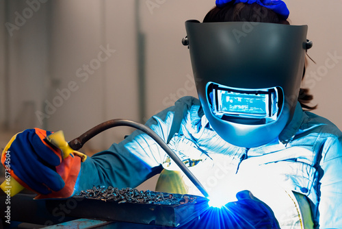 Young Woman Welder AI Generated