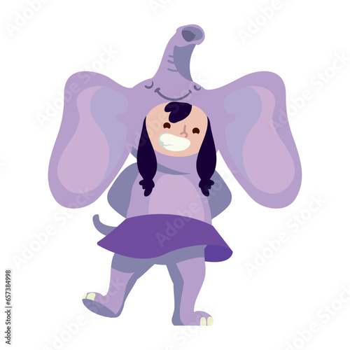 halloween kid disguised elephant