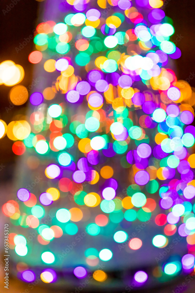 Defocused blurred colorful lilac, yellow, green, white light bokeh background Defocused blurred colorful lilac, yellow, green, white light bokeh background