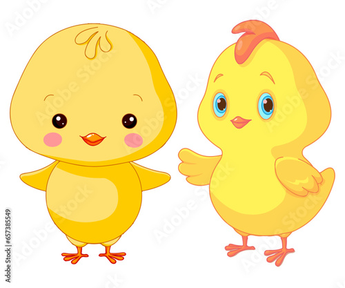 Cute healthy easter chickens character kids story