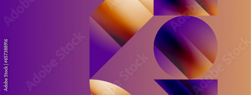 Serene gradient template. Circles and triangles mingle in minimalist perfection. Gentle fusion of forms and hues creates balanced yet captivating backdrop, embodying modern sophistication