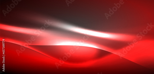 Neon-lit waves surge across background, mesmerizing dance of luminescence and motion. Dynamic backdrop captures essence of energy and modern aesthetics