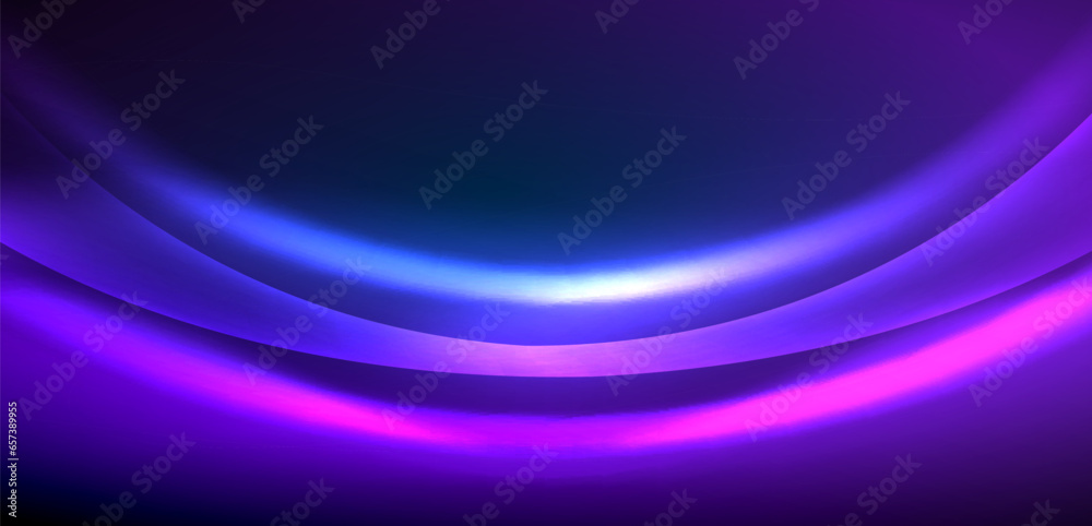 Dynamic waves in ethereal glow of neon lights. Concept merges fluidity of motion with vibrant allure of neon, crafting entrancing backdrop that embodies both vitality and futuristic sophistication Dynamic waves in ethereal glow of neon lights. Concept merges fluidity of motion with vibrant allure of neon, crafting entrancing backdrop that embodies both vitality and futuristic sophistication
