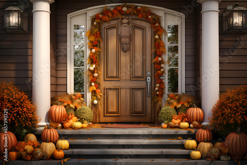 front doors wreaths pumpkin