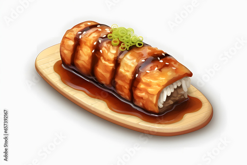 delicious japanese sushi 3d isometric style