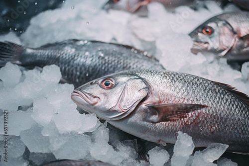 Generative AI : Frozen soft fish in a department store waiting to be sold.