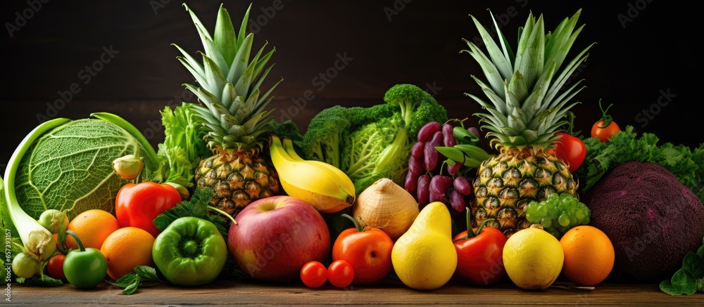 Organic tropical produce for a healthy diet and lifestyle With copyspace for text