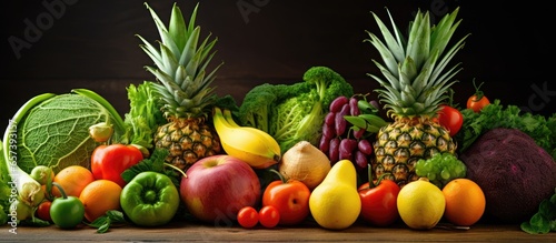 Organic tropical produce for a healthy diet and lifestyle With copyspace for text