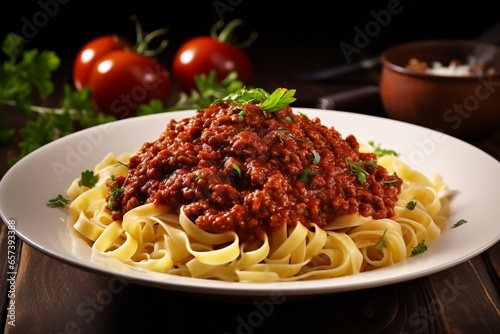 Generative AI : Gourmet Italian, Bolognese Meat sauce pasta