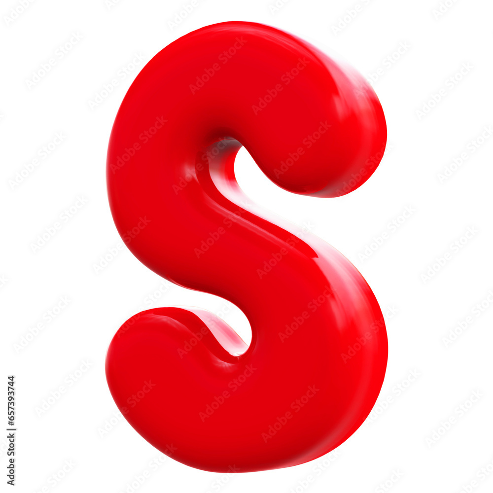 Red Letter S With Style 3d Render Red Letter S With Style 3d Render