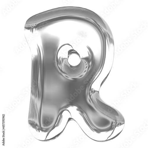 Silver Letter R With Style Bubble Glass