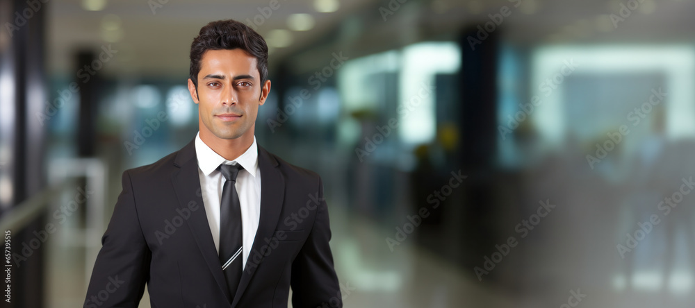 An Indian businessman in formal suit with copy space An Indian businessman in formal suit with copy space