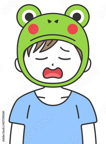 蛙化現象した、男性のイラスト