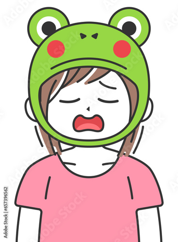 蛙化現象した、女性のイラスト