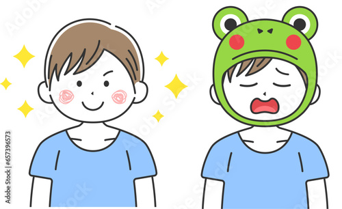 男性の蛙化現象のイラスト