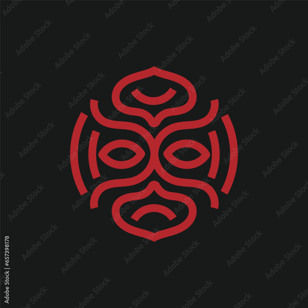 abstract simple ethnic mask line art abstract simple ethnic mask line art