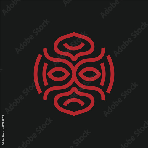 abstract simple ethnic mask line art
