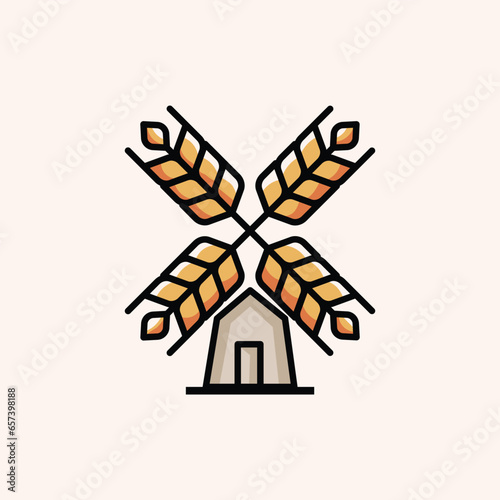 mill with blades in the form of wheat