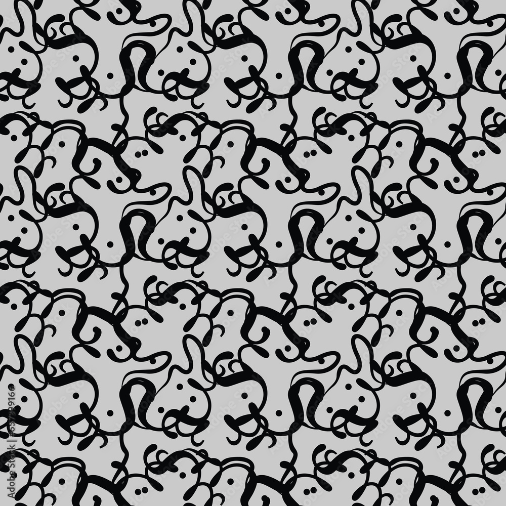 Creative Hand drawn Seamless Pattern of Print Art Abstract background for textile Creative Hand drawn Seamless Pattern of Print Art Abstract background for textile