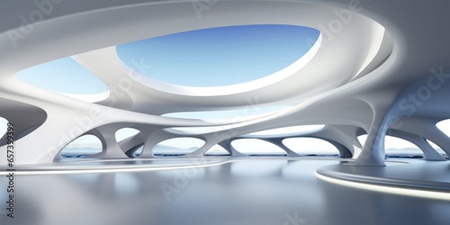 illustration of abstract futuristic architecture design, generative AI