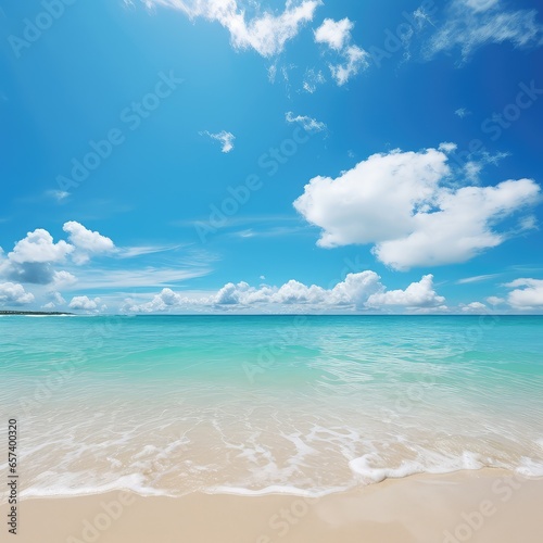 Sea wallpaper sunny day blue sky white clouds
