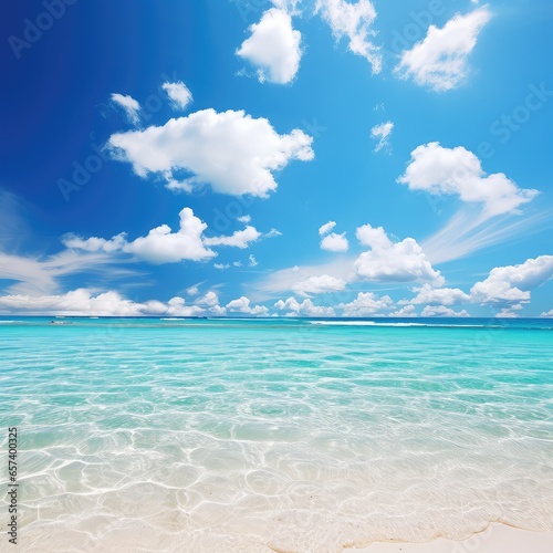 Sea wallpaper sunny day blue sky white clouds © Little