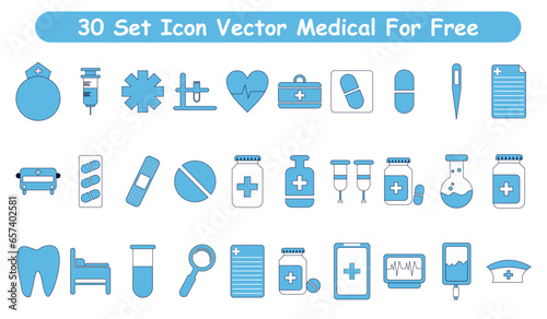 Set of medical icons that can be changed as desired and of course vector based