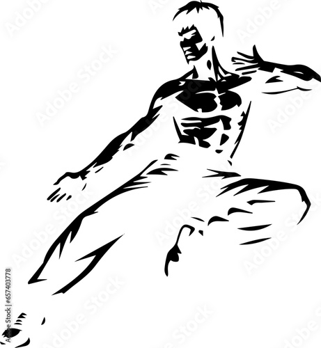 Bruce Lee,Martial Law Vector Silhouette photo