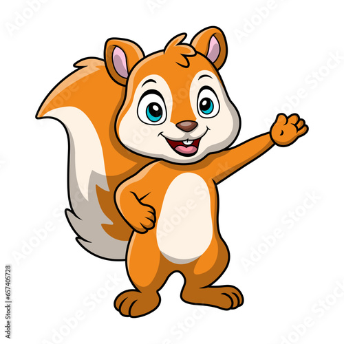 Cute squirrel cartoon on white background