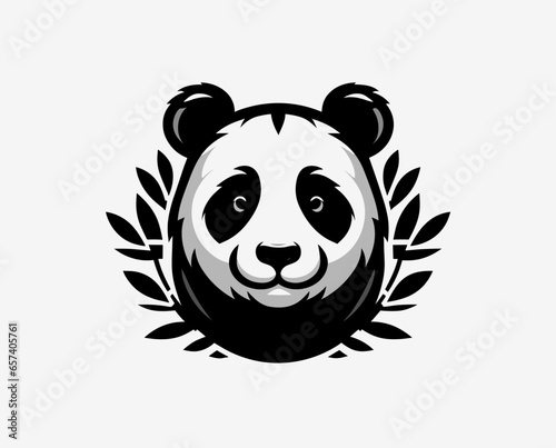 A lovely Panda illustration, logo style, generative ai