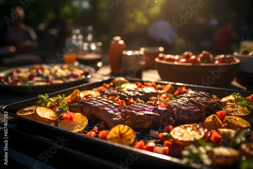 barbecue on the grill 