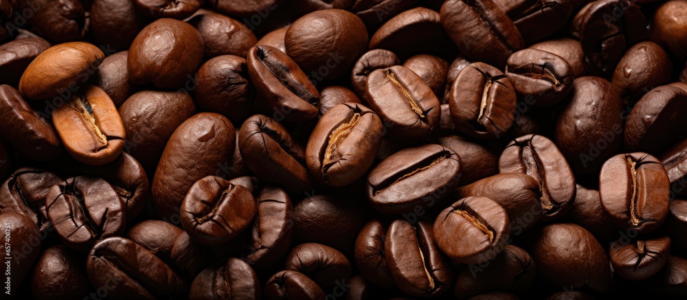 Obraz premium Guatemala origin coffee beans With copyspace for text