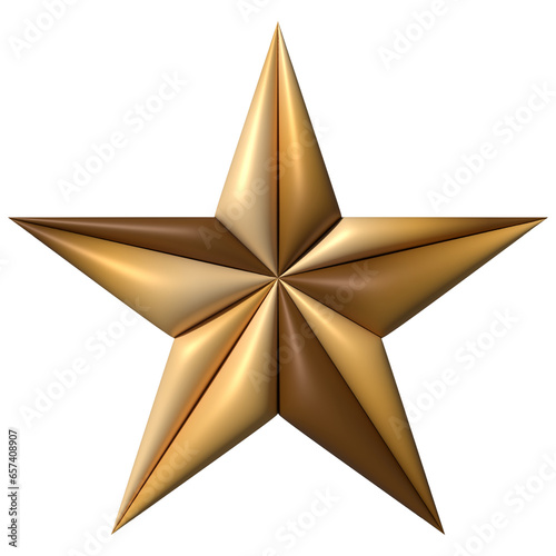 Gold star 3d symbol shiny icon decorative  for element