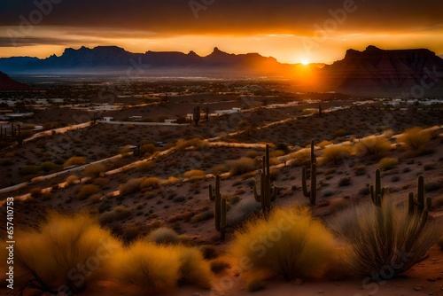 sunset in the mountains