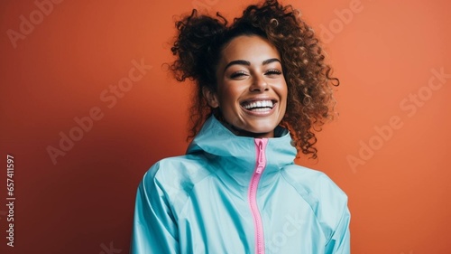 Portrait of a woman in tracksuit