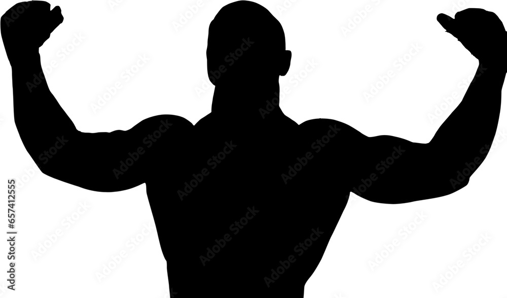Digital png illustration of silhouette of sportsman with hands up on transparent background Digital png illustration of silhouette of sportsman with hands up on transparent background
