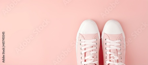 copy space image on isolated background isolates shoes and sneakers