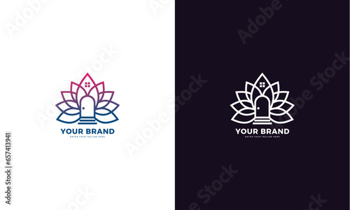 Lotus house logo, vector graphic design