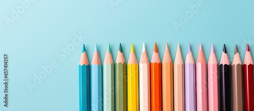 copy space image on isolated background with color pencils isolated