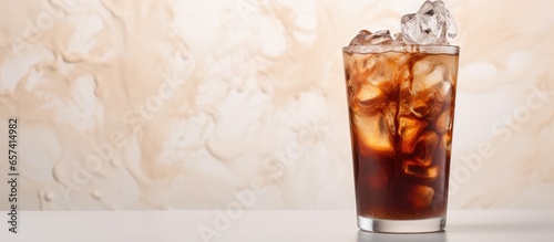 copy space image on isolated background with iced coffee