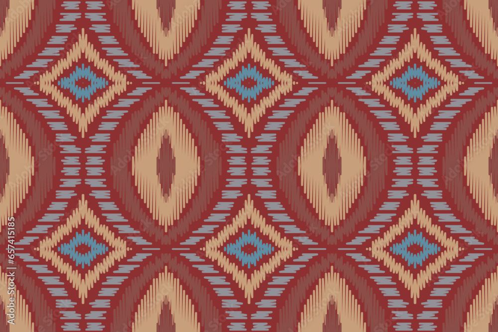 Ikat Paisley Pattern Embroidery Background. Ikat Print Geometric Ethnic Oriental Pattern Traditional. Ikat Aztec Style Abstract Design for Print Texture,fabric,saree,sari,carpet.