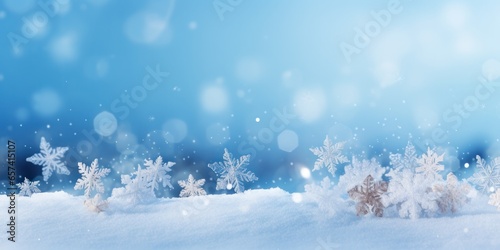 winter snow background with snowdrifts, with beautiful light and snow flakes, generative AI © VALUEINVESTOR