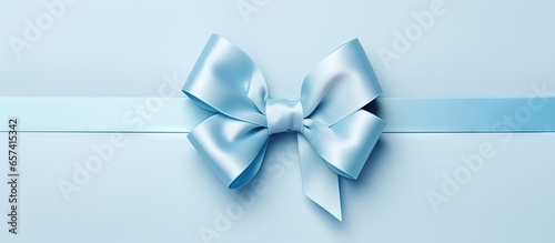 Photographie copy space image on isolated background with an isolated blue bow