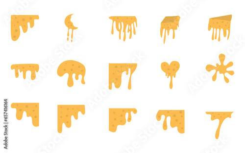 Canvas Print Set of  Melting Cheese Vector Element