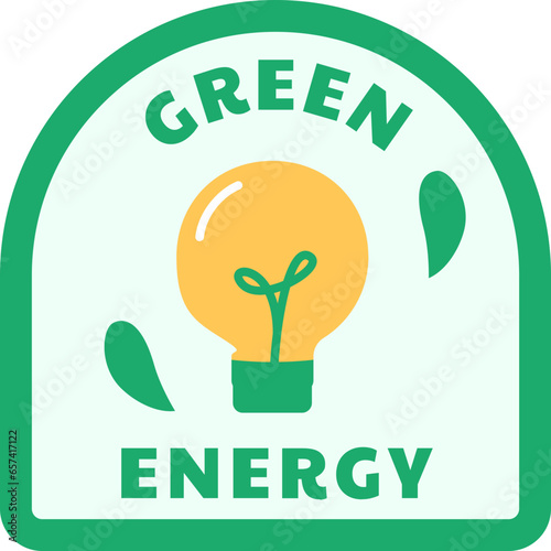 Green Energy, Eco Sticker Illustration photo