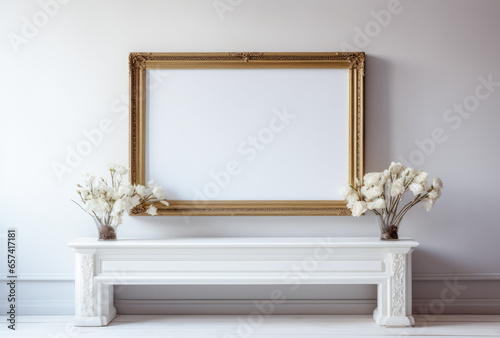Frame hanging on a luxury room wall