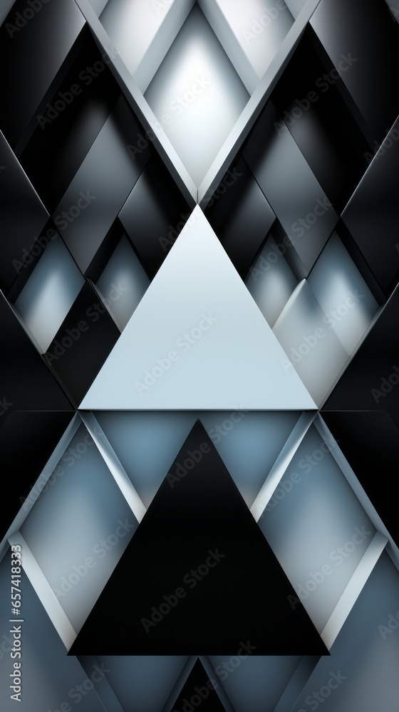 Obraz premium Wallpaper of a Bold Monochrome Triangle on a Light Background, Generative AI