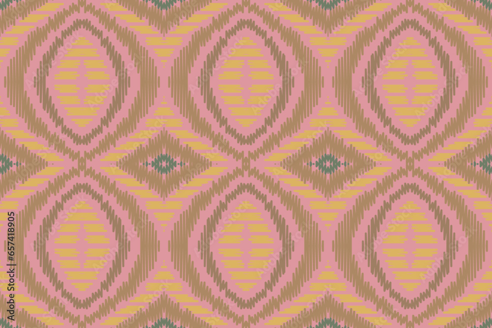 Ikat Floral Paisley Embroidery Background. Ikat Vector Geometric Ethnic Oriental Pattern Traditional. Ikat Aztec Style Abstract Design for Print Texture,fabric,saree,sari,carpet.