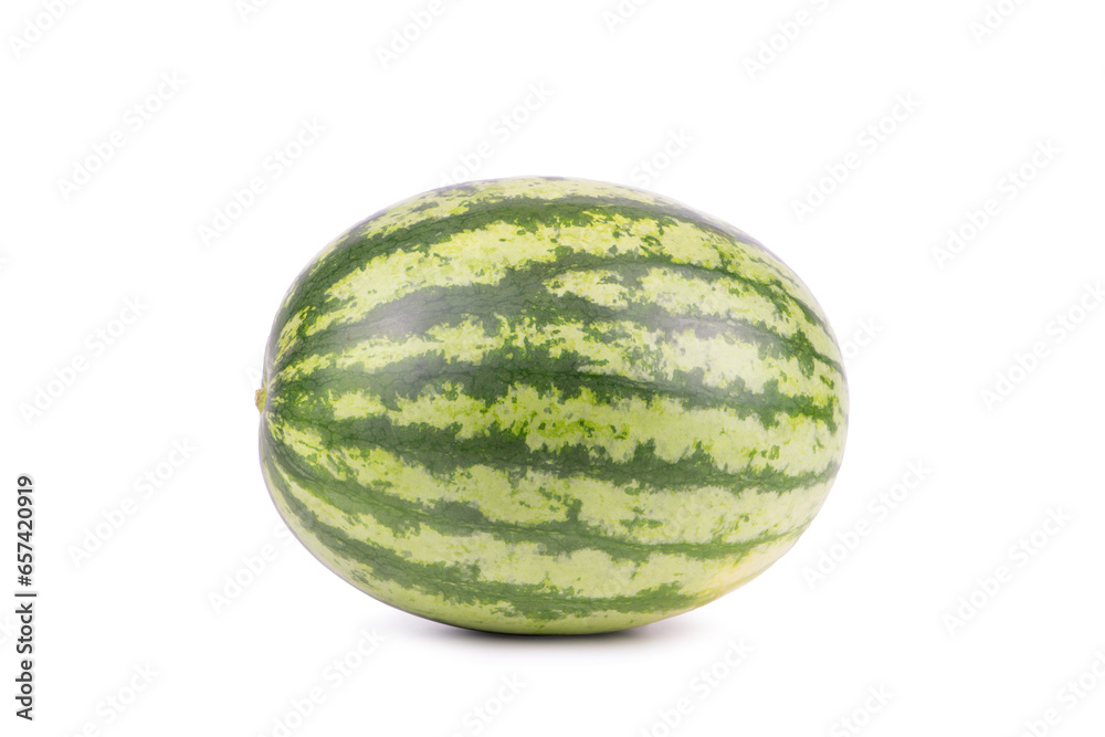 A fresh and juicy watermelon isolated on a white background A fresh and juicy watermelon isolated on a white background